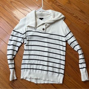 Talbots striped sweater with collar NWOT